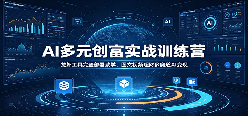 AI多元创富实战训练营：龙虾工具完整部署教学，图文视频理财多赛道AI变现-猴哥VIP资源站