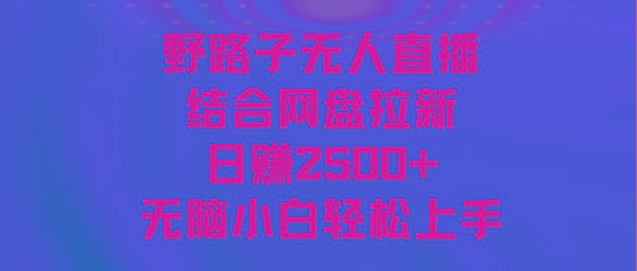 无人直播野路子结合网盘拉新，日赚2500+多平台变现，小白无脑轻松上手操作-猴哥VIP资源站