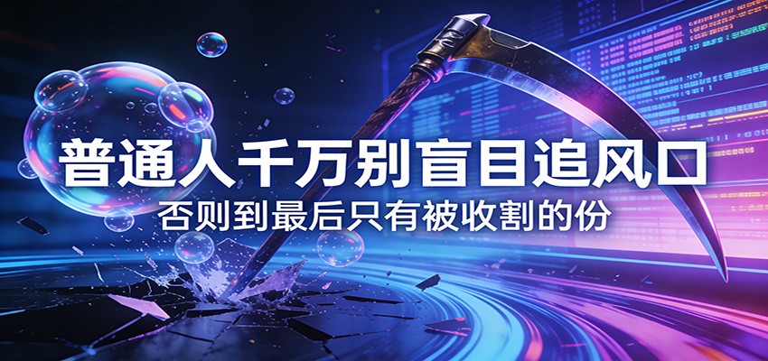 付费文章《通人千万别盲目追风口》否则到最后只有被收割的份-猴哥VIP资源站