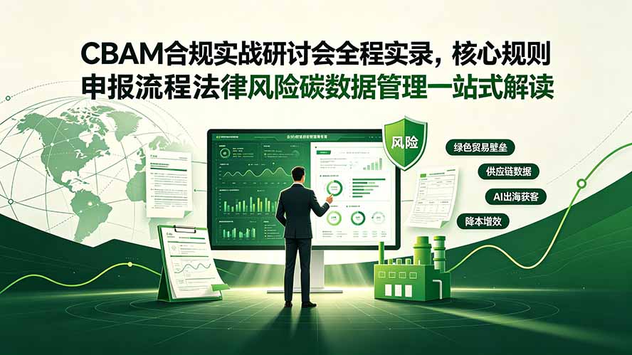 CBAM合规实战研讨会全程实录,核心规则申报流程法律风险碳数据管理一站式解读-猴哥VIP资源站