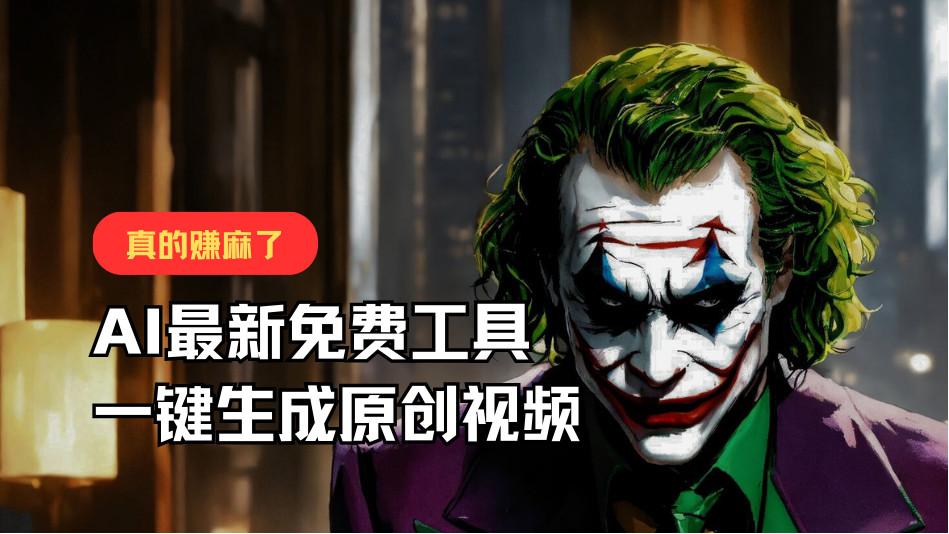 最新免费AI工具，一键生成原创视频，佛系搬运，轻松月入10000+！-猴哥VIP资源站