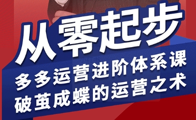 拼多多运营进阶系统课,从零起步,多多运营进阶体系课,破茧成蝶的运营之术-猴哥VIP资源站