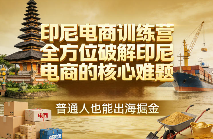 印尼电商训练营，全方位破解印尼电商的核心难题，普通人也能出海掘金-猴哥VIP资源站