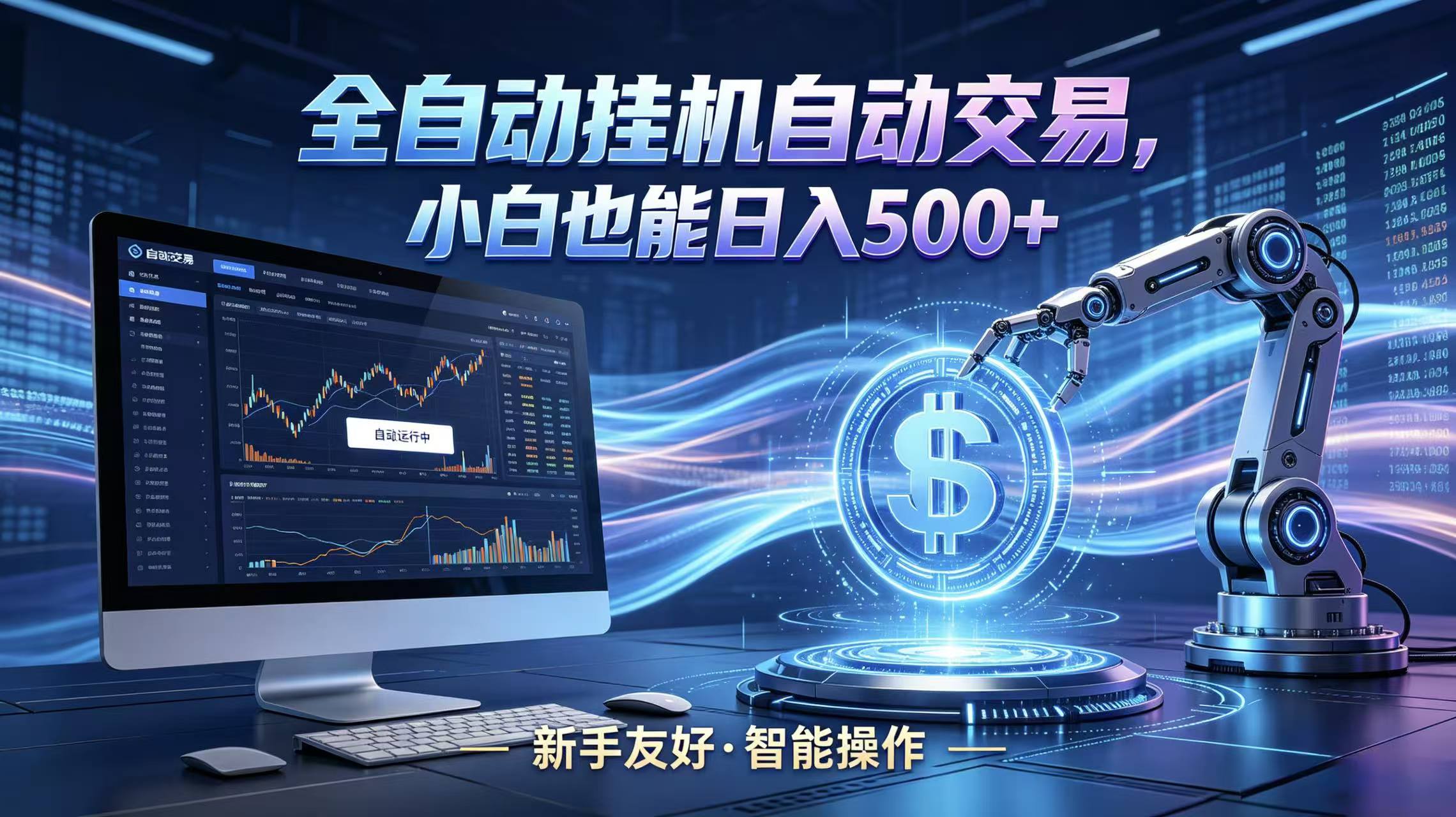 全新智能化交易助手，傻瓜式操作，小白也能快速上手，轻松实现日入500+-猴哥VIP资源站