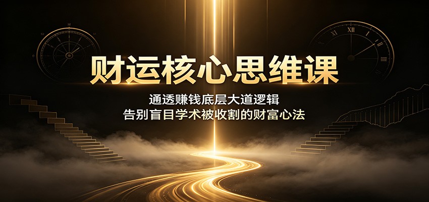 财运核心思维课:通透赚钱底层大道逻辑,告别盲目学术被收割的财富心法-猴哥VIP资源站