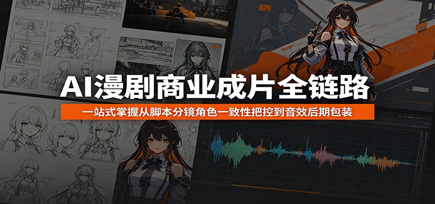 AI漫剧商业成片全链路：一站式掌握从脚本分镜角色一致性把控到音效后期包装-猴哥VIP资源站