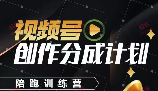 视频号创作分成计划陪跑训练营，手把手教会你如何制作视频，细水长流型项目-猴哥VIP资源站