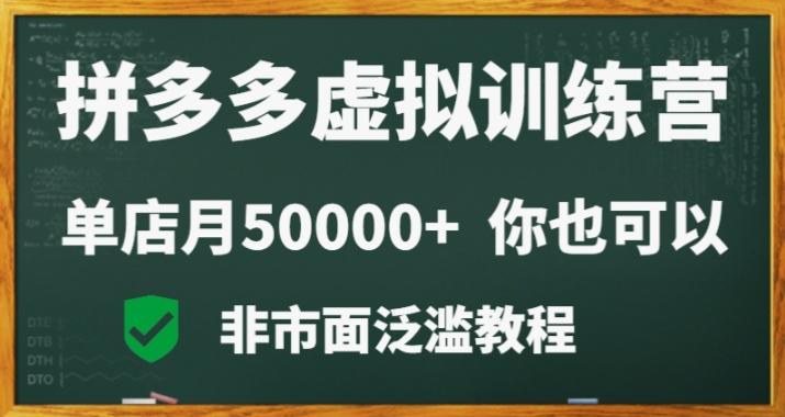 拼多多虚拟电商训练营月入30000+你也行，暴利稳定长久，副业首选-猴哥VIP资源站