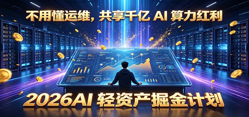 不用懂运维，共享千亿 AI 算力红利，2026AI 轻资产掘金计划-猴哥VIP资源站