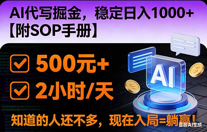 2026风口项目,AI代写掘金,稳定日入1000+,掌握核心技能【附SOP手册】-猴哥VIP资源站