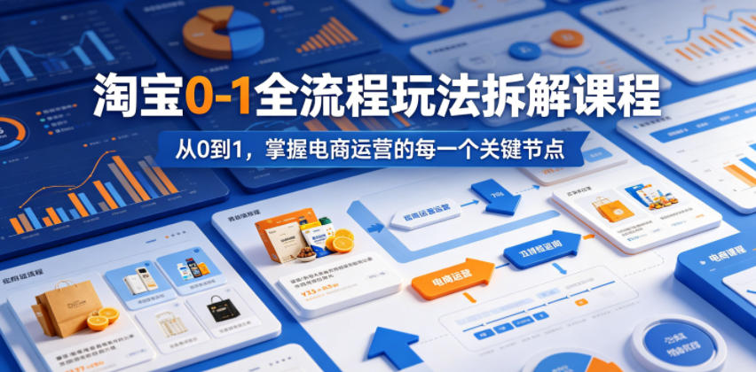 淘宝0-1全流程玩法拆解课程,从0到1,掌握电商运营的每一个关键节点-猴哥VIP资源站