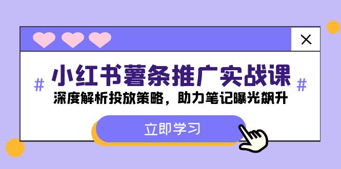 小红书-薯条推广实战课：深度解析投放策略，助力笔记曝光飙升-猴哥VIP资源站