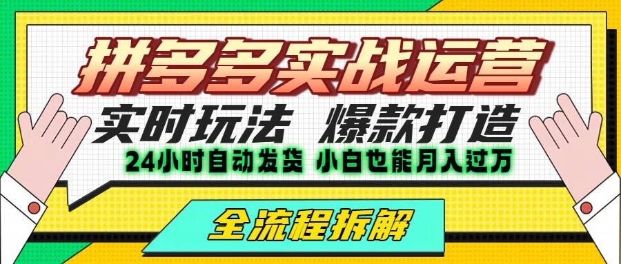 拼多多最新实战运营高投产：长久稳定项目，单店利润一天三位数-猴哥VIP资源站