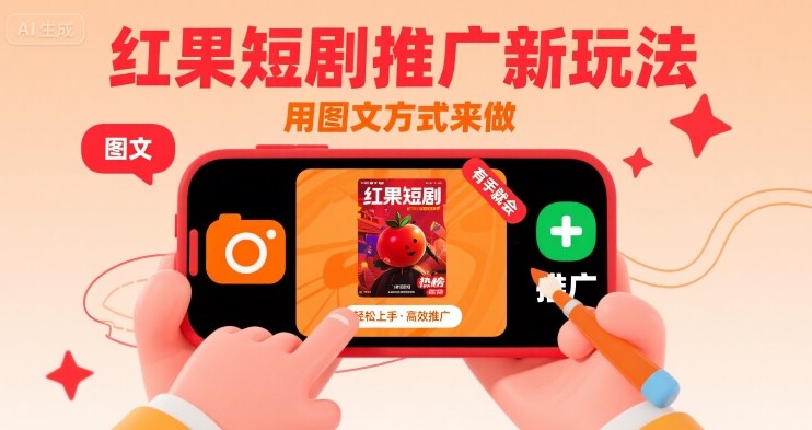红果短剧推广新玩法，用图文方式来做，有手就会-猴哥VIP资源站