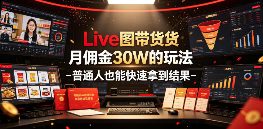 Live图带货月佣金30W的玩法-普通人也能快速拿到结果-猴哥VIP资源站