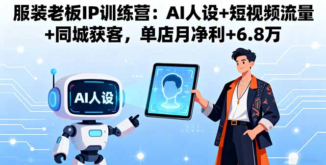 服装老板IP训练营：AI人设+短视频流量+同城获客，单店月净利+6.8万-猴哥VIP资源站