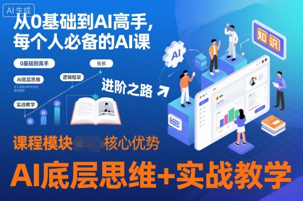 从0基础到AI高手，每个人必备的AI课，AI底层思维+实战教学-猴哥VIP资源站