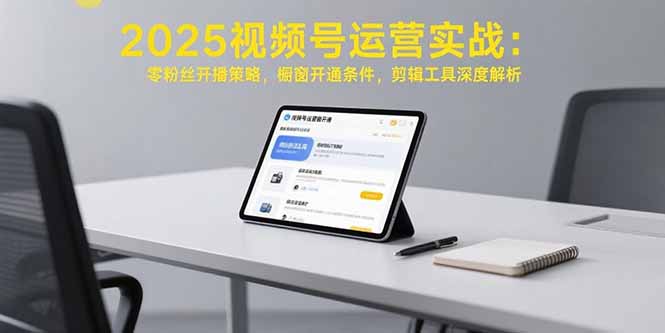 2025视频号运营实战：零粉丝开播策略，橱窗开通条件，剪辑工具深度解析-猴哥VIP资源站