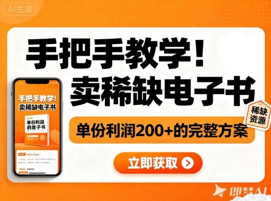 手把手教学！在小红书卖稀缺电子书，单份利润2张+的完整方案-猴哥VIP资源站