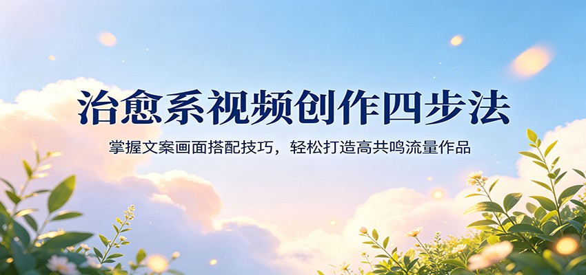 治愈系视频创作四步法：掌握文案画面搭配技巧，轻松打造高共鸣流量作品-猴哥VIP资源站