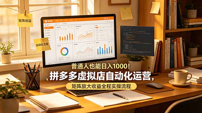 普通人也能日入 1000!拼多多虚拟店自动化运营,矩阵放大收益全程实操流程-猴哥VIP资源站