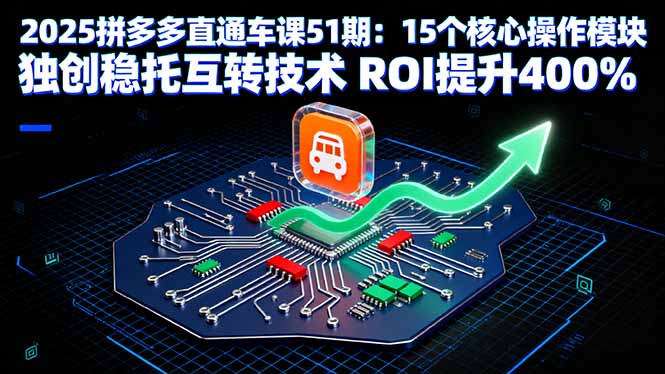 2025拼多多直通车课51期:15个核心操作模块 独创稳托互转技术 ROI提升400%-猴哥VIP资源站