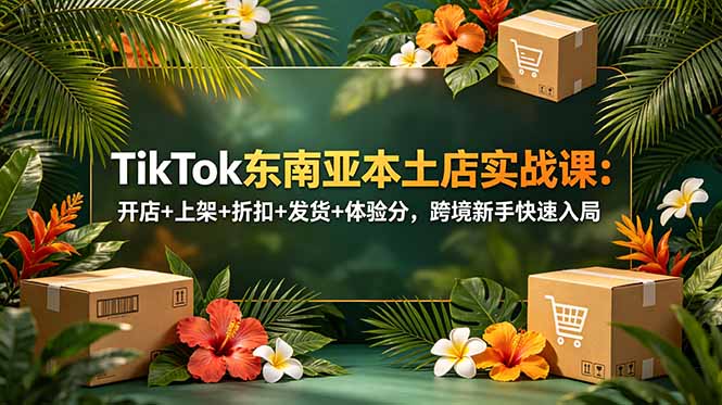TikTok东南亚本土店实战课:开店+上架+折扣+发货+体验分,跨境新手快速入局-猴哥VIP资源站