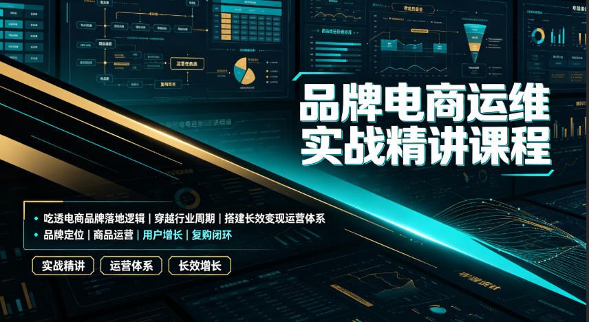 品牌电商运维实战精讲课程｜吃透电商品牌落地逻辑、穿越行业周期、搭建长效变现运营体系-猴哥VIP资源站