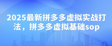 2025最新拼多多虚拟实战打法，拼多多虚拟基础sop-猴哥VIP资源站