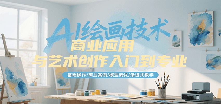 AI绘画技术商业应用与艺术创作入门到专业,基础操作/商业案例/模型调优/渐进式教学-猴哥VIP资源站