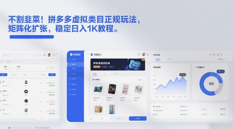 不割韭菜!拼多多虚拟类目正规玩法,矩阵化扩张,稳定日入1K教程【揭秘】-猴哥VIP资源站