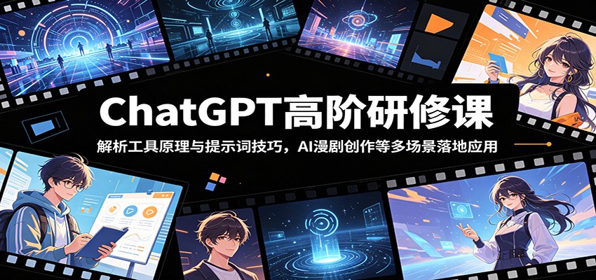ChatGPT高阶研修课：解析工具原理与提示词技巧，AI漫剧创作等多场景落地应用-猴哥VIP资源站