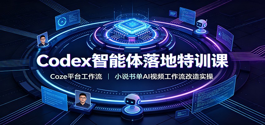 Codex智能体落地特训课:Coze平台工作流,小说书单AI视频工作流改造实操-猴哥VIP资源站
