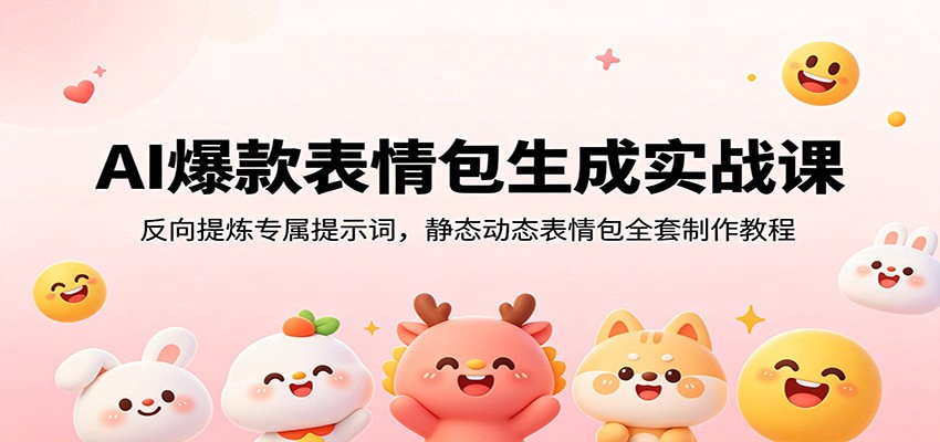 AI爆款表情包生成实战课：反向提炼专属提示词，静态动态表情包全套制作教程-猴哥VIP资源站