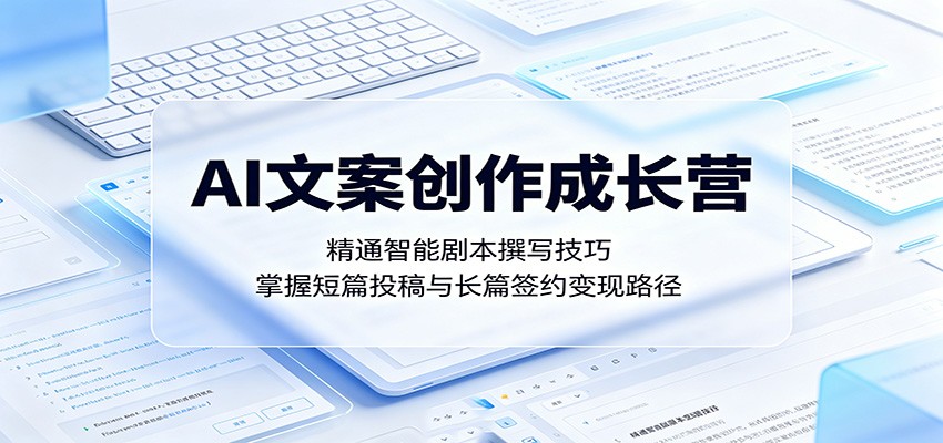 AI文案创作成长营:精通智能剧本撰写技巧,掌握短篇投稿与长篇签约变现路径-猴哥VIP资源站