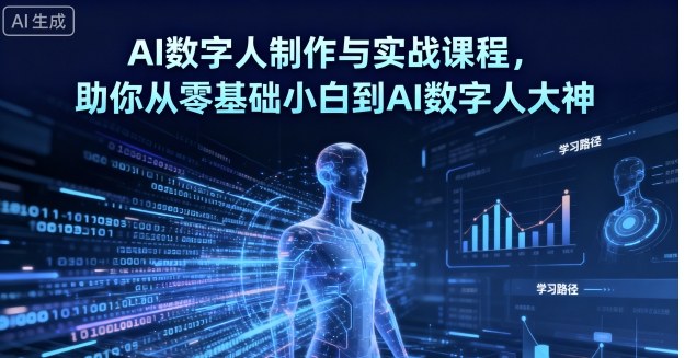 AI数字人制作与实战课程,助你从零基础小白到AI数字人大神-猴哥VIP资源站