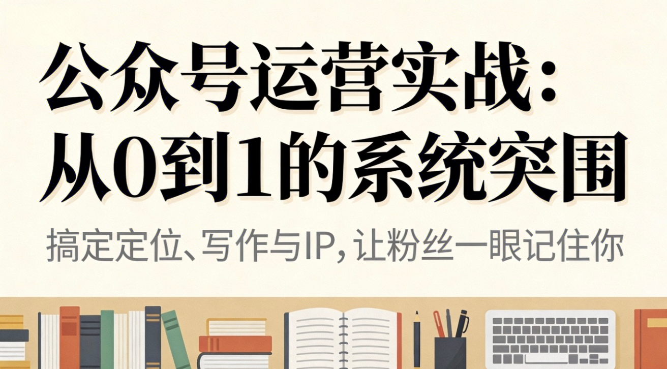 公众号运营实战:从0到1的系统突围-猴哥VIP资源站