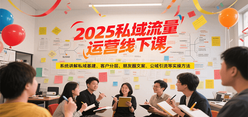 2025私域流量运营线下课，系统讲解私域基建/客户分层/朋友圈文案/公域引流等实操方法-猴哥VIP资源站