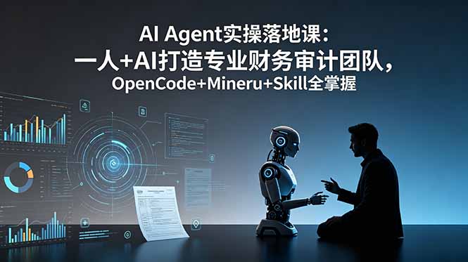 AI Agent实操落地课:一人+AI打造专业财务审计团队,OpenCode+Mineru+Skill全掌握-猴哥VIP资源站