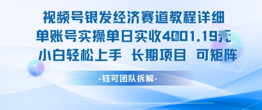 视频号银发经济赛道单账号实操单日实收1k+，小白轻松上手长期项目-猴哥VIP资源站