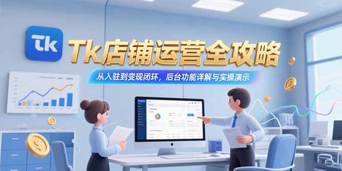 Tk店铺运营全攻略，从入驻到变现闭环，后台功能详解与实操演示-猴哥VIP资源站