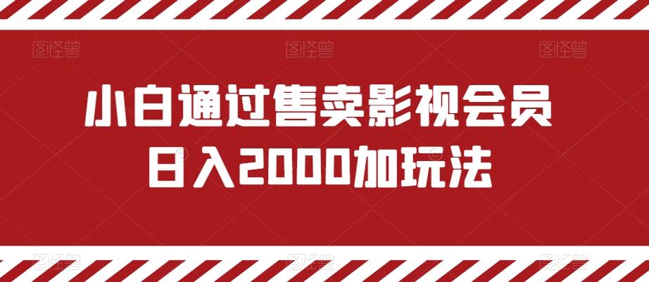小白通过售卖影视会员日入2000加玩法-猴哥VIP资源站
