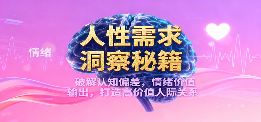 人性需求洞察秘籍，破解认知偏差，情绪价值输出，打造高价值人际关系-猴哥VIP资源站