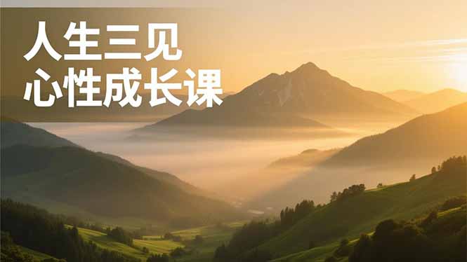 人生三见心性成长课，见天地众生自己，搞透人性安顿身心，活出清晰自我，内在富足无价-猴哥VIP资源站