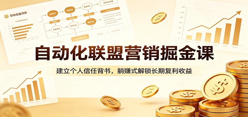 自动化联盟营销掘金课：建立个人信任背书，躺赚式解锁长期复利收益-猴哥VIP资源站