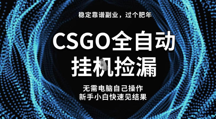 【稳定副业】全球最热门游戏CSGO全自动捡漏,最新玩法,新手小白日入5张+【揭秘】-猴哥VIP资源站