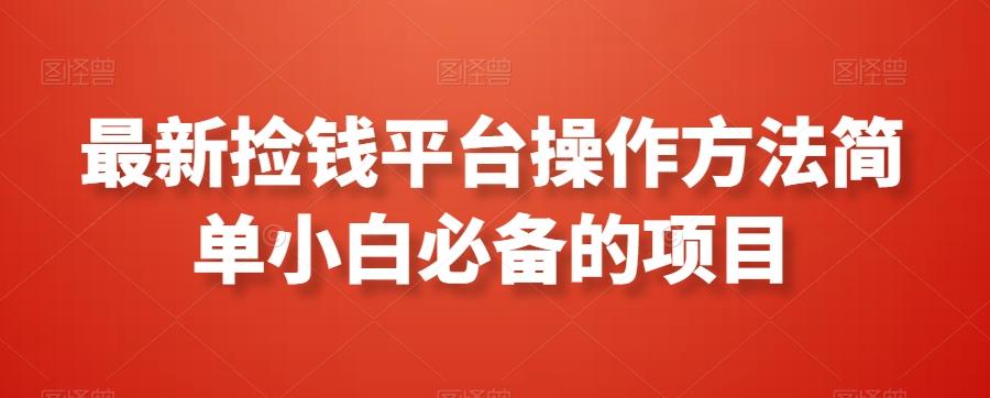 最新捡钱平台操作方法简单小白必备的项目-猴哥VIP资源站
