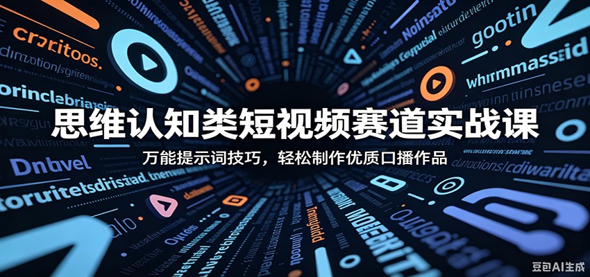 思维认知类短视频赛道实战课:万能提示词技巧,轻松制作优质口播作品-猴哥VIP资源站