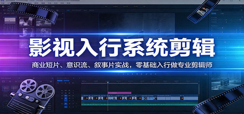 影视系统剪辑，商业短片、意识流、叙事片实战，零基础入行做专业剪辑师-猴哥VIP资源站