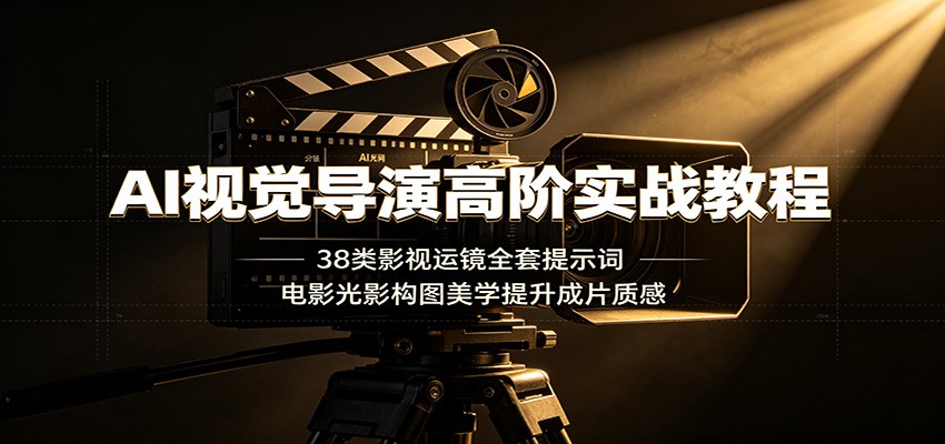 AI视觉导演高阶实战教程:38类影视运镜全套提示词,电影光影构图美学提升成片质感-猴哥VIP资源站